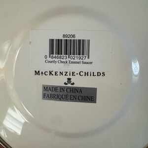 MacKenzie-Childs Courtly Check Enamel Saucer Set of 4